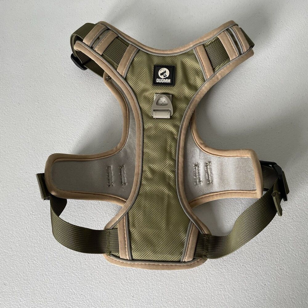 Duomm Dog Harness Utility Pet Supportive Comfort Green Brown Size Medium